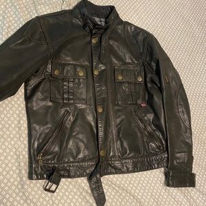 Rare Belstaff Cougar Summerweight Leather Jacket. Black. M